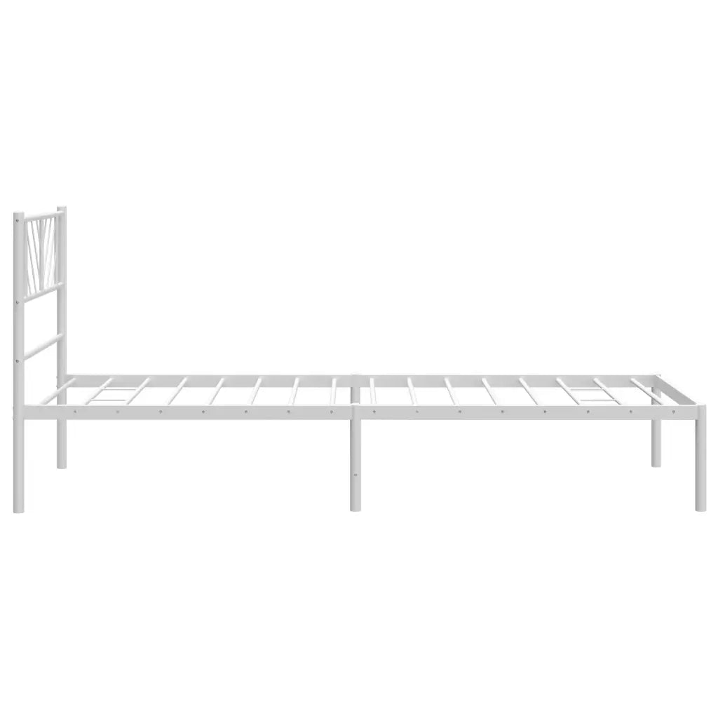 Giroletto con Testiera-Struttura Letto con testiera Metallo Bianco 90x190 cm 569624