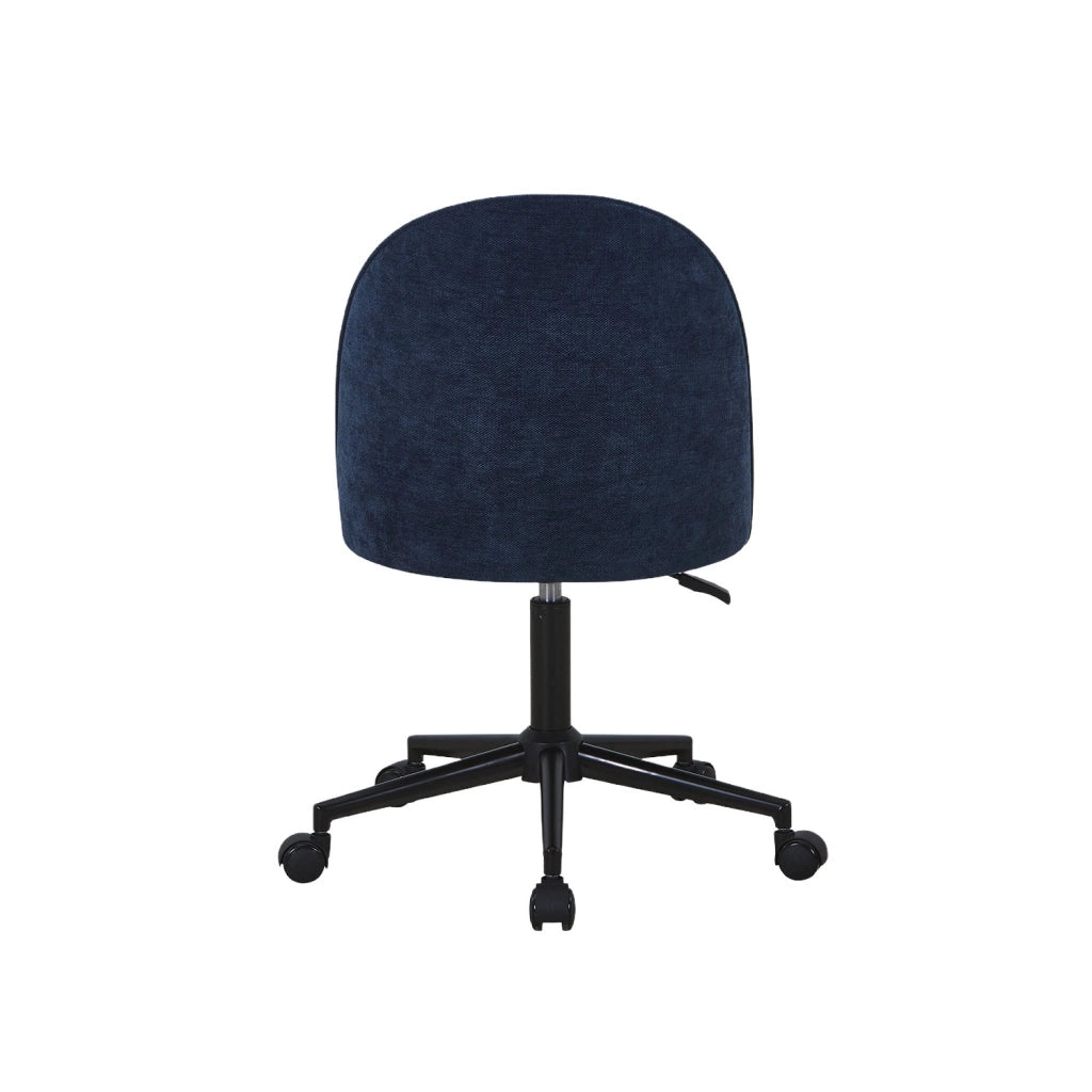 Sedia da ufficio con rotelle in tessuto, blu