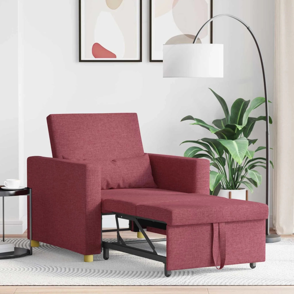 Divano letto estraibile singolo Rosso vino 90 x 165 x 87 cm 42002687