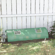 Mini serra tunnel da giardino in PE verde, 200x80x45 cm, con finestre in rete e protezione UV