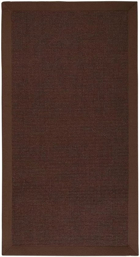 Tappeto di Sisal 160x230 cm Marrone Scuro - Naturale con Sottile Strato di Gomma Antiscivolo