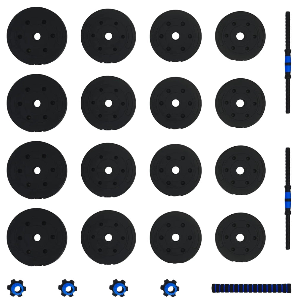 Set Manubri e Bilanciere 2-in-1 30 kg Nero e Blu CFW1468302