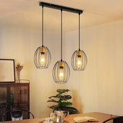 Lampada a sospensione ZMH 3 luci E27 vintage nera lampada a sospensione da cucina per soggiorno camera da letto