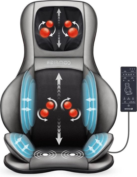 Massaggiatrice Shiatsu per Spalle, Collo, Schiena e Hanches con 2D/3D Massaggio e Calore, Padrino di Massaggio per Spalle, Collo, Schiena e Hanches