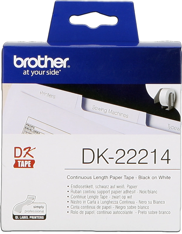 Brother DK-22214 nastro per etichettatrice Nero su bianco
