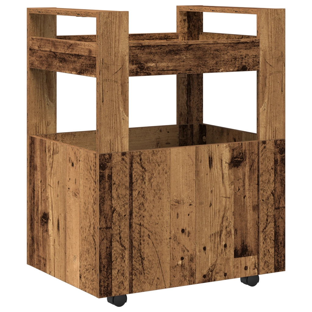 Carrello da Cucina  in Legno Invecchiato 60x45x80 cm in Legno Ingegnerizzato