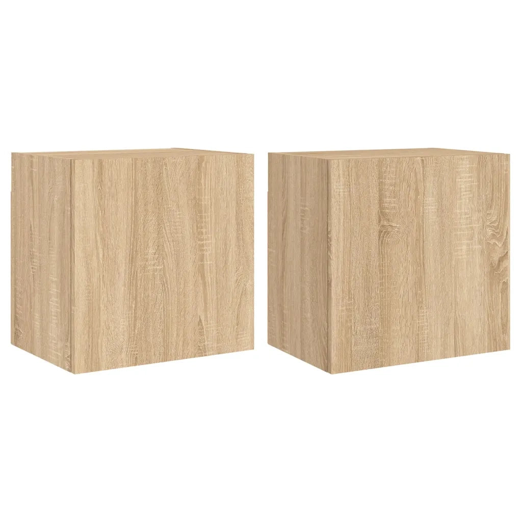 Mobili TV Muro 2pz | Armadietto TV | Mobile Porta TV Rovere Sonoma 40,5x30x40cm Legno Multistrato