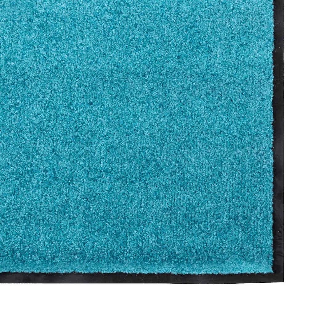 Zerbino d'ingresso moderno rettangolare 120 x 250 cm antiscivolo per interni/esterni in poliammide ciano 02_0057951