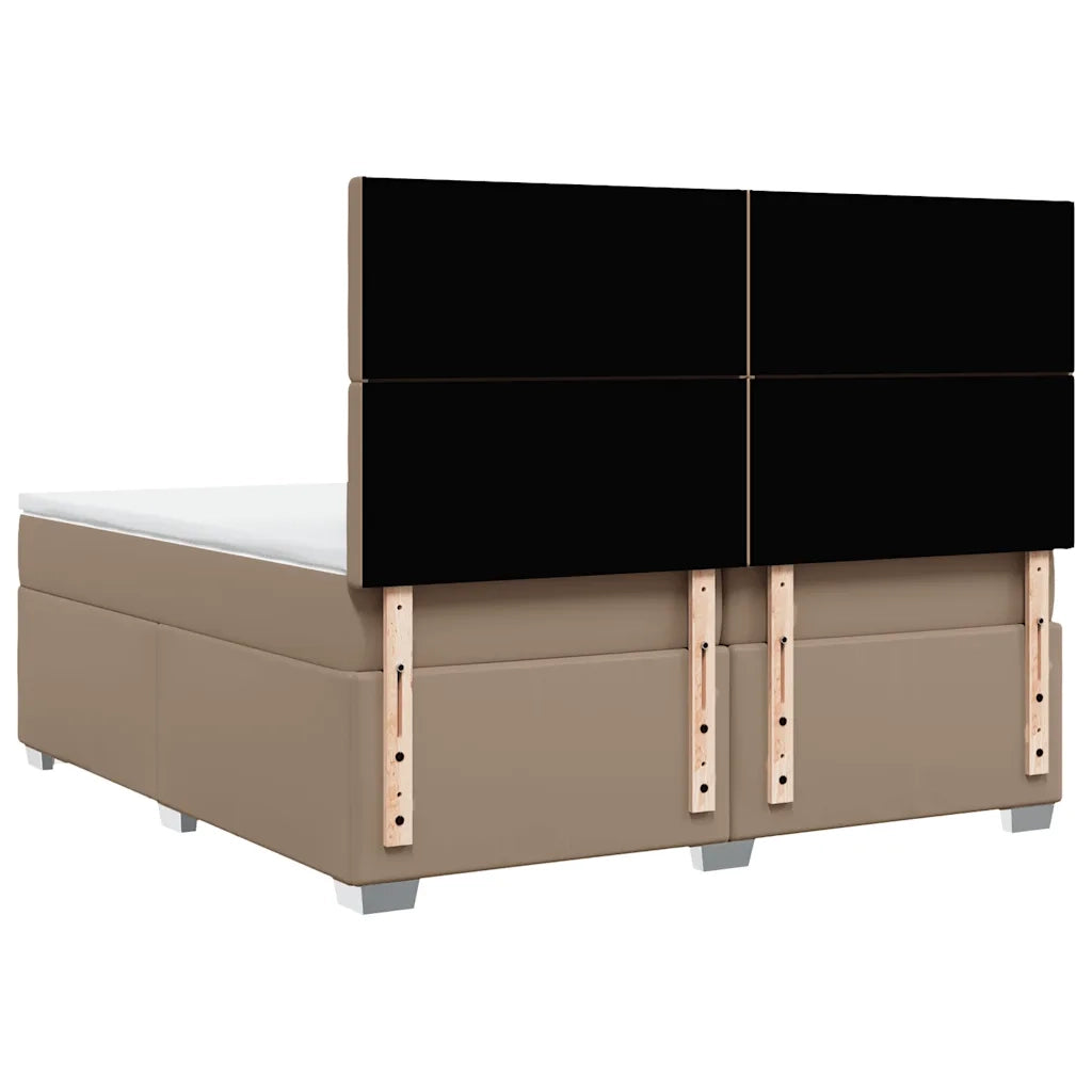 Giroletto a Molle con Materasso Cappuccino 200x200cm Similpelle 3290739