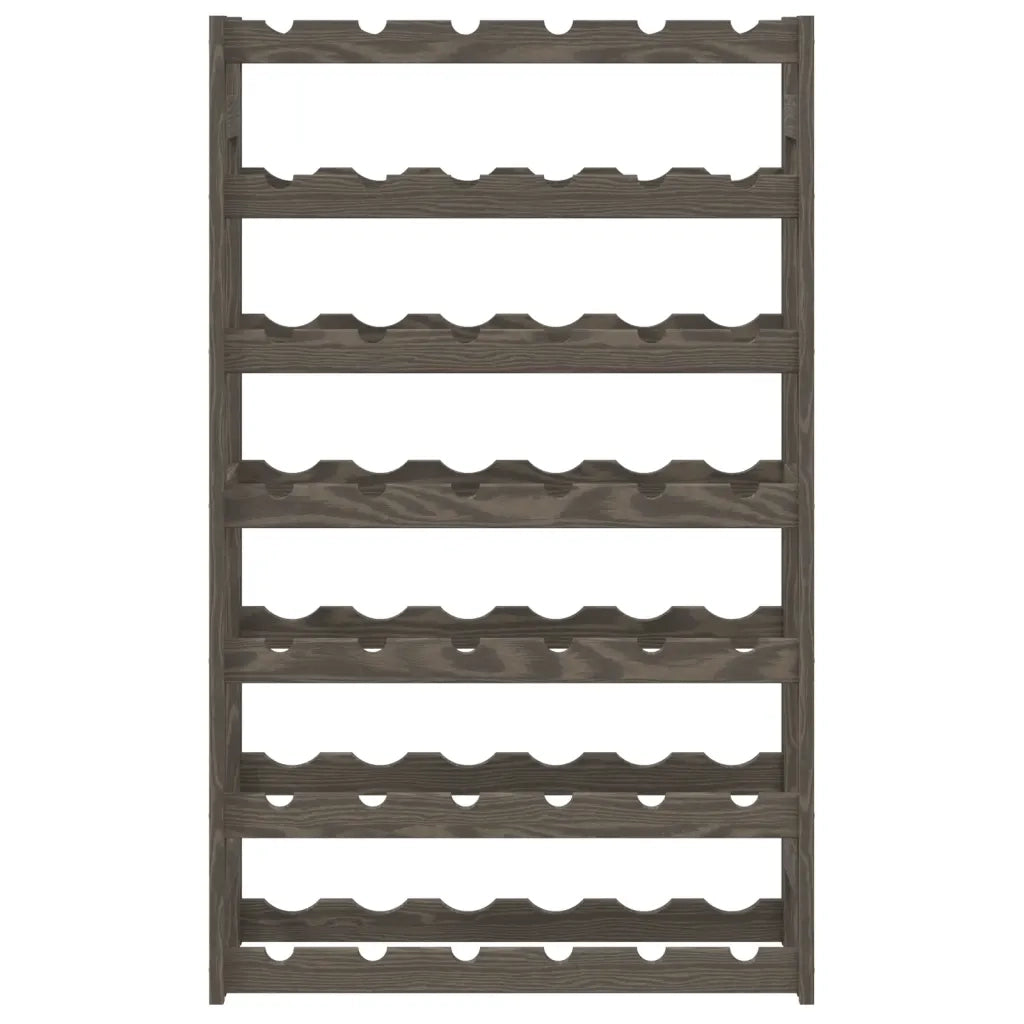 Portabottiglie per 42 Bottiglie Grigio Legno Massello di Pino 373381
