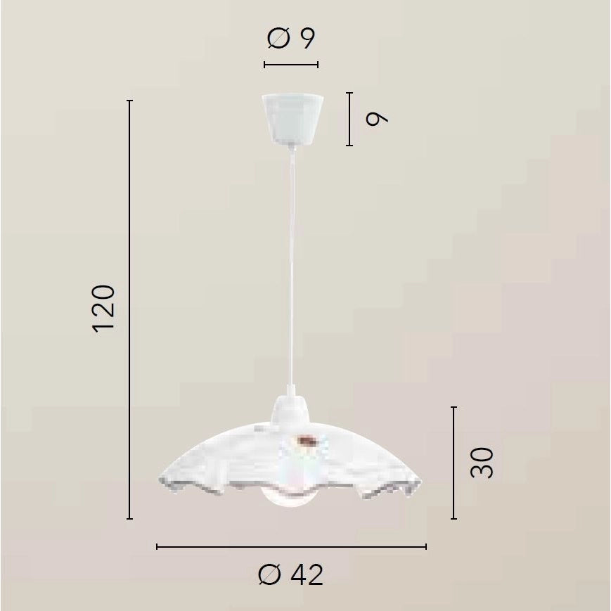 LAMPADARIO VICTORIA E27 D.42XH120CM BIANCO/ROSSO