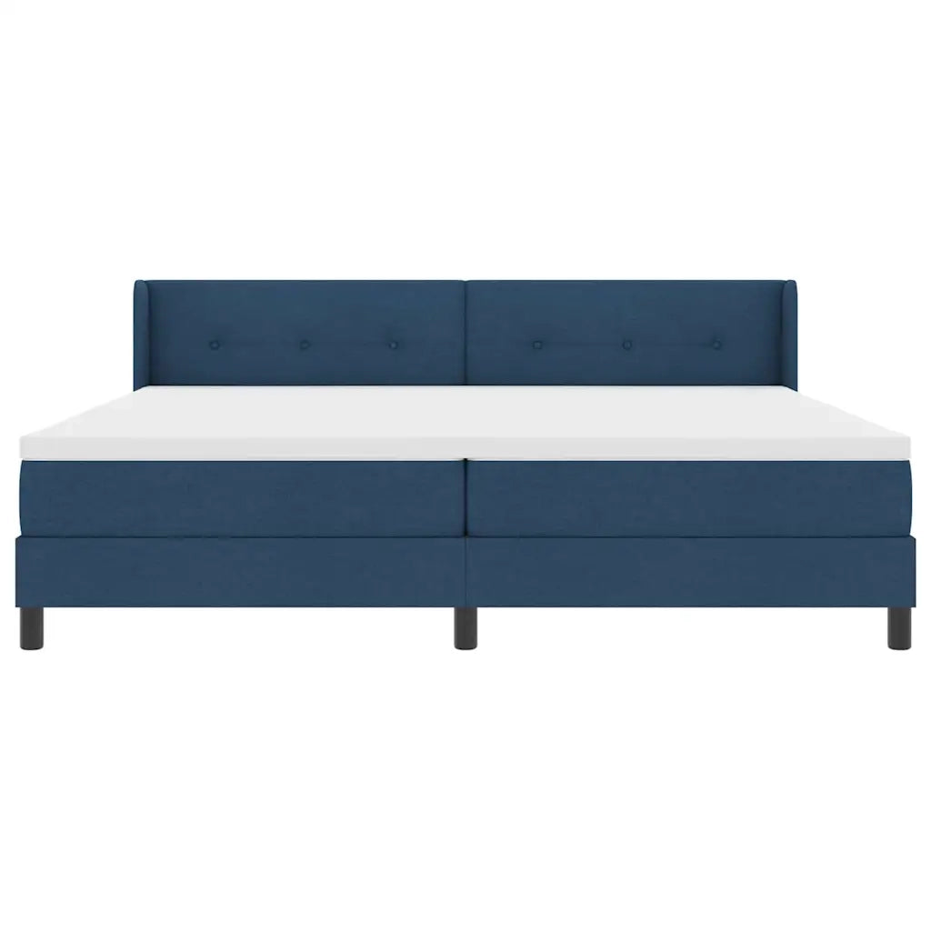 Letto a molle con testiera Blu 200 x 200 cm Tessuto 3341131