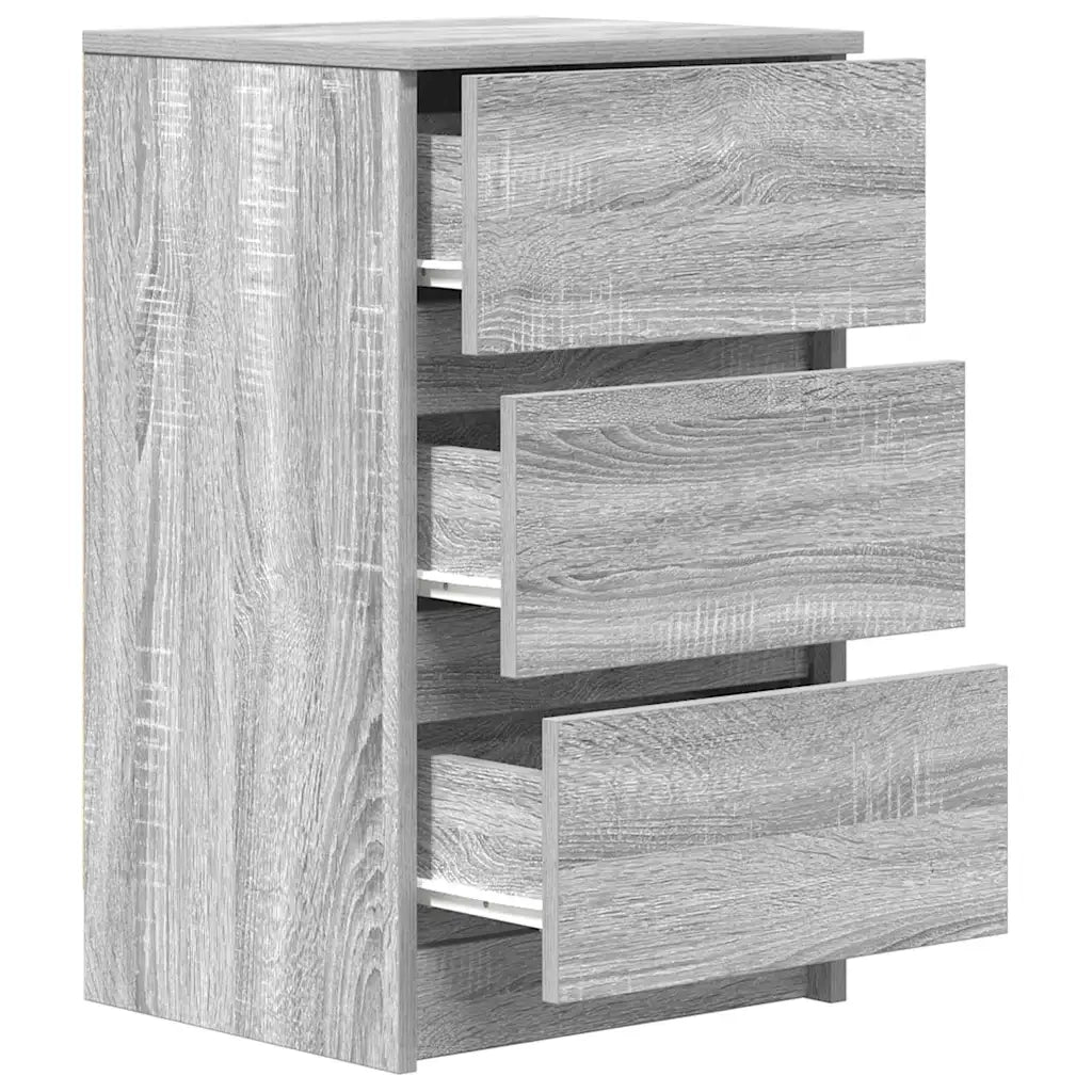 Comodini con 3 Cassetti 2 pz Grigio Sonoma 39x35x65 cm 861348