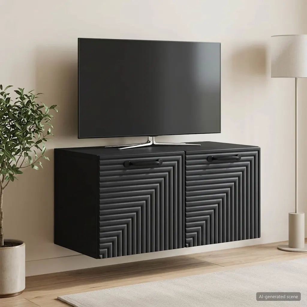 Mobile Porta TV da Muro Nero 59,5 x 31 x 30 cm 898706