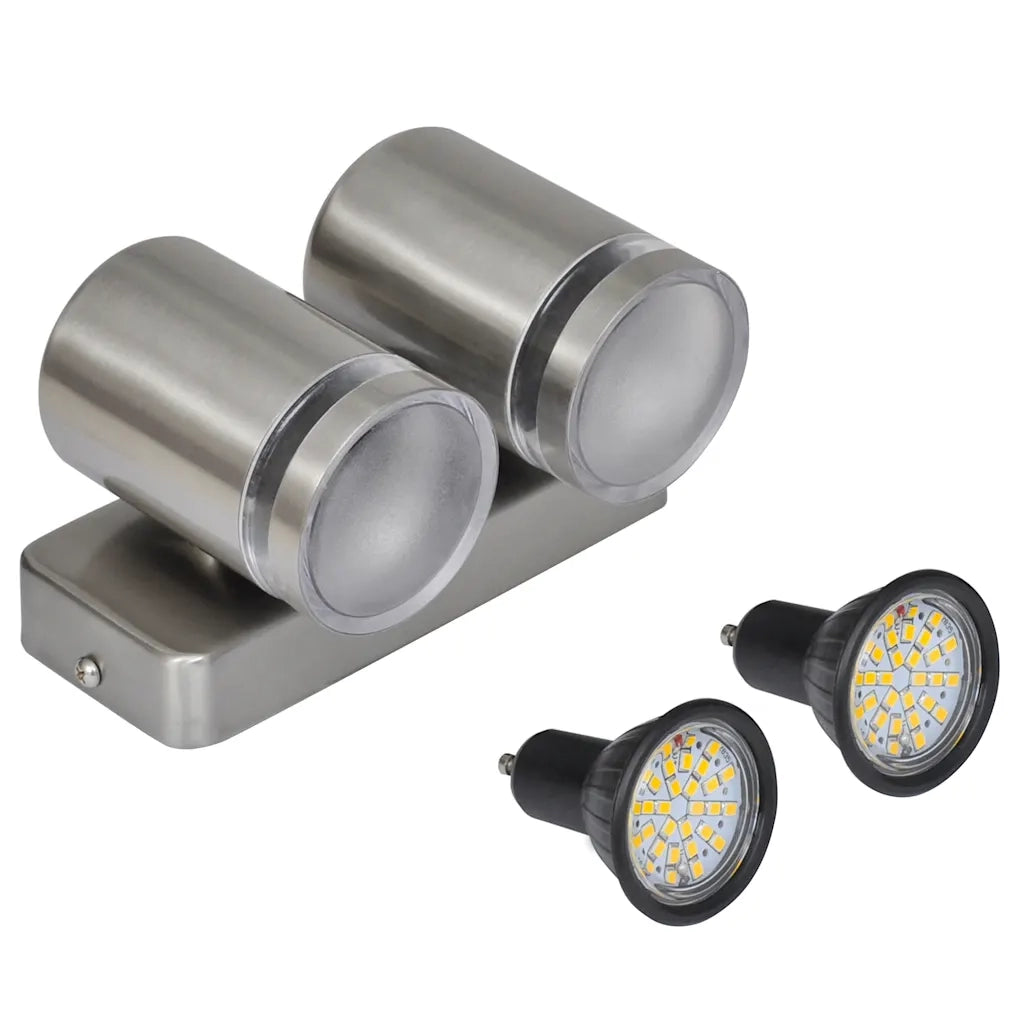 Applique da parete a LED moderna per esterni 16 x 11,8 x 11 cm con luce brillante in acciaio inox nero 02_0045843
