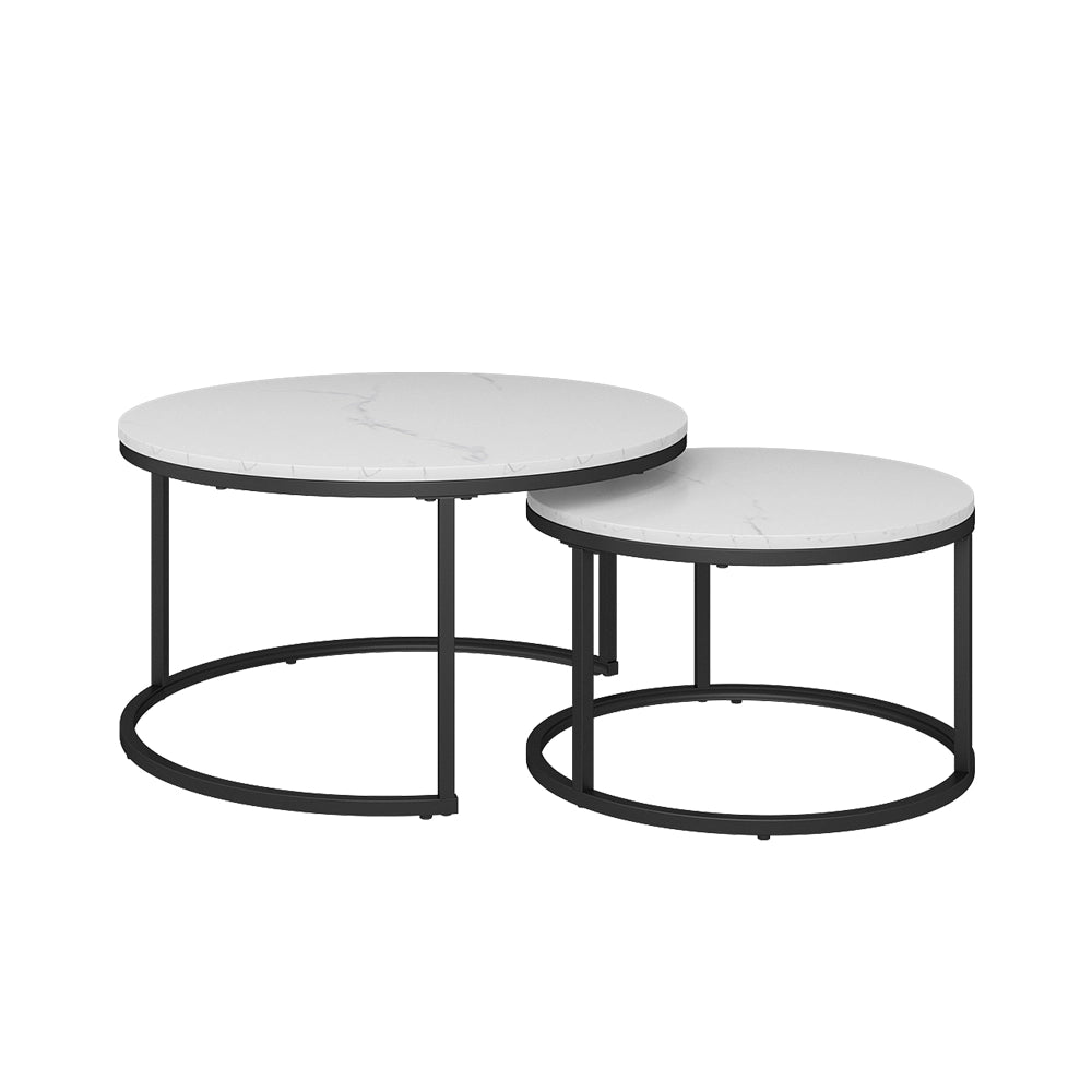 Vicco Tavolino da divano Bianco 77 x 40 cm 2 parti