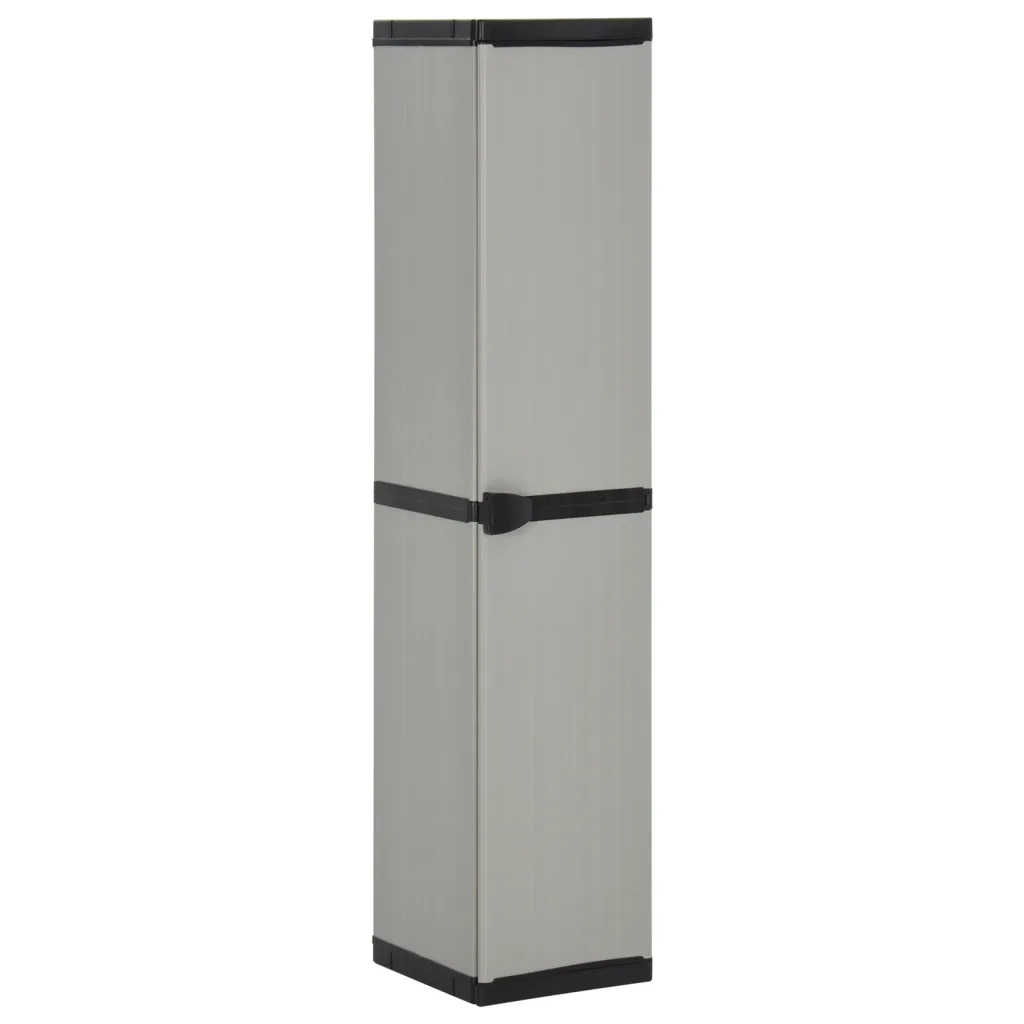 Armadietto da Giardino con 3 Ripiani Grigio e Nero 34x40x168 cmcod mxl 70572