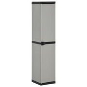 Armadietto da Giardino con 3 Ripiani Grigio e Nero 34x40x168 cmcod mxl 70572