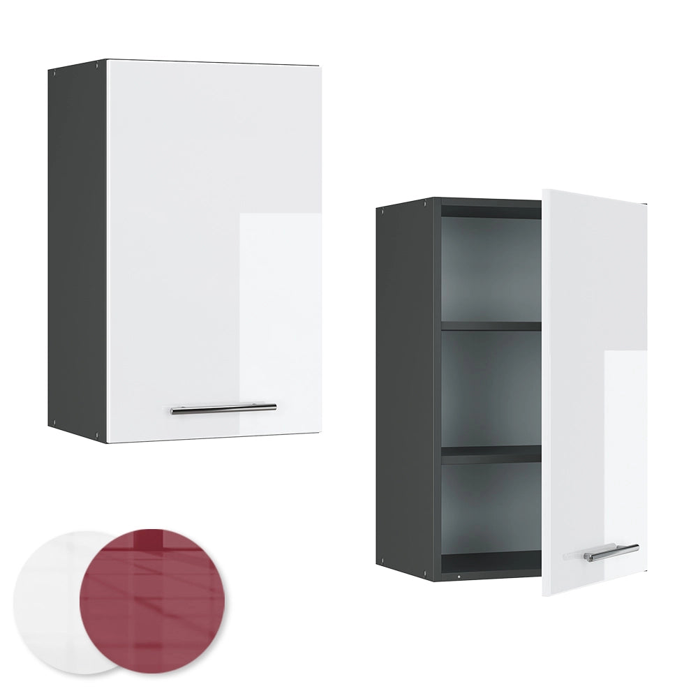 Pensile da cucina Fame-Line Bianco lucido/Antracite 45 cm Vicco