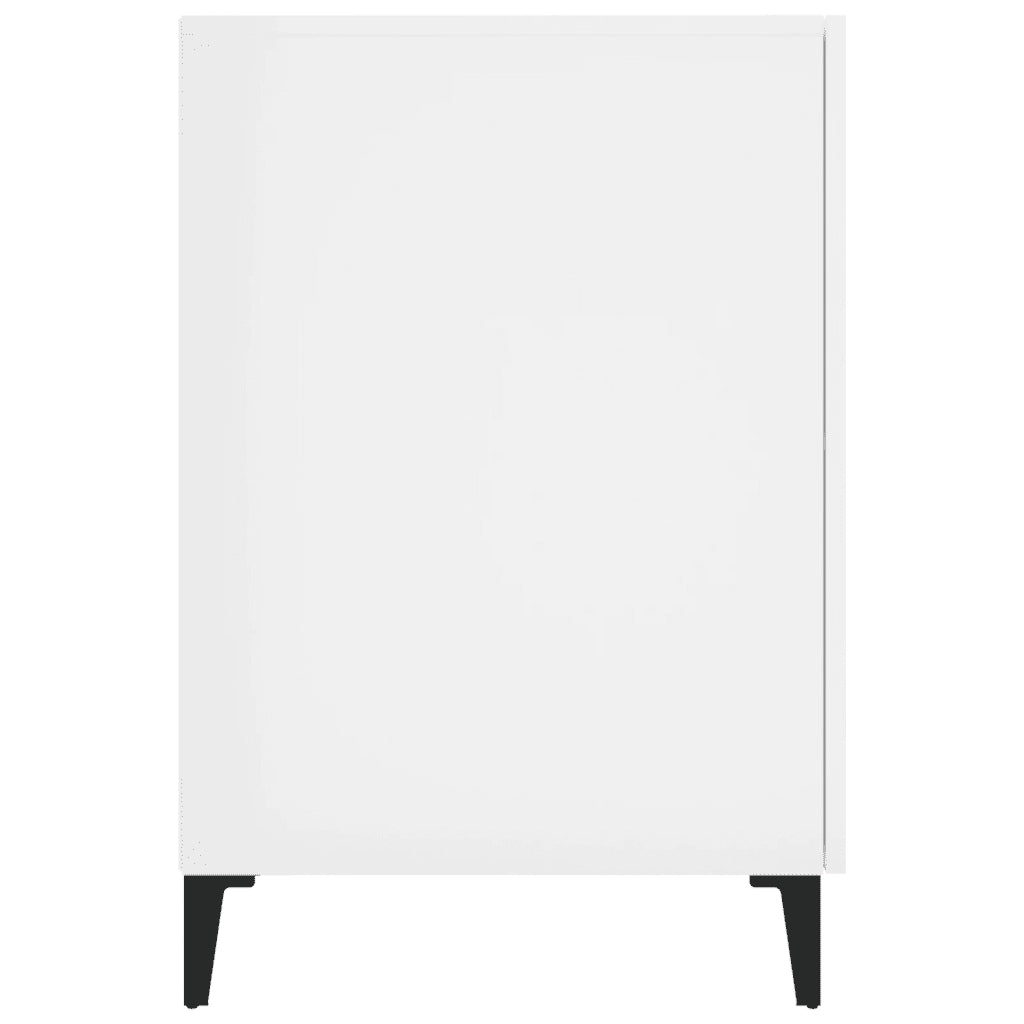 Scrivania Bianco Lucido 140x50x75 cm in Legno Multistrato 812777