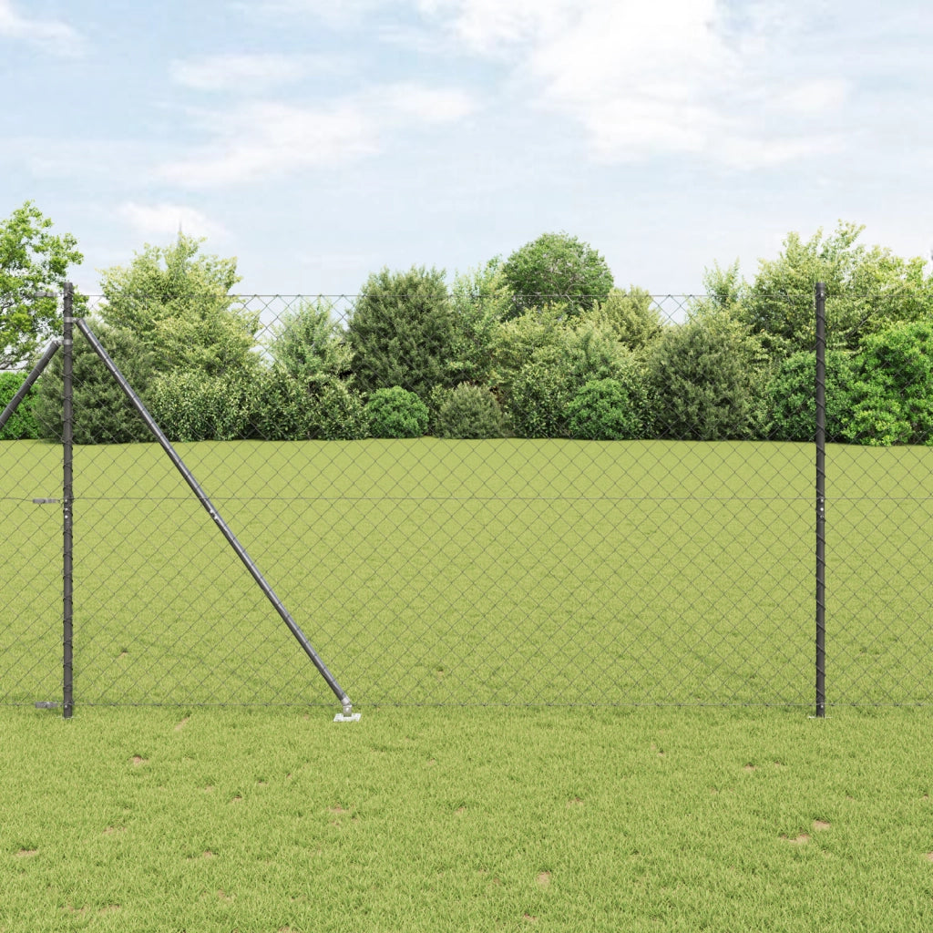 Recinzione a Catena con 7 Posti a Punta 1.6x10 m in Acciaio Galvanizzato
