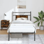 Giroletto senza Materasso-Struttura Letto Rovere Fumo 90x190 cm in Truciolato 749884