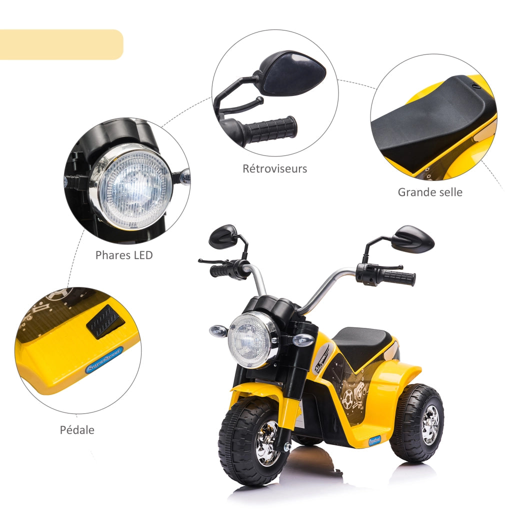 Moto Bambini Elettrica Chopper 6V 20W ¨C zephmum ¨C Giallo Nero