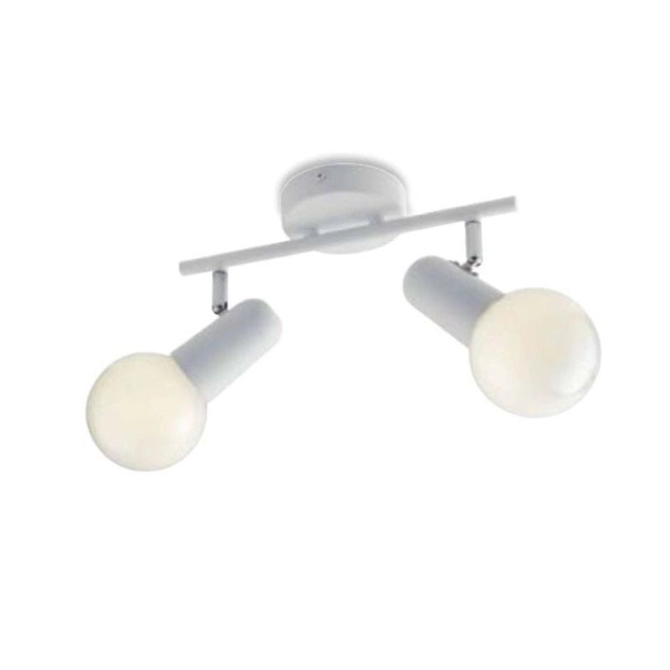 APPLIQUE PARETE/PLAFONIERA SOFFITTO ORIENTABILE BIANCA 2 LUCI PUNTO FAN EUROPE