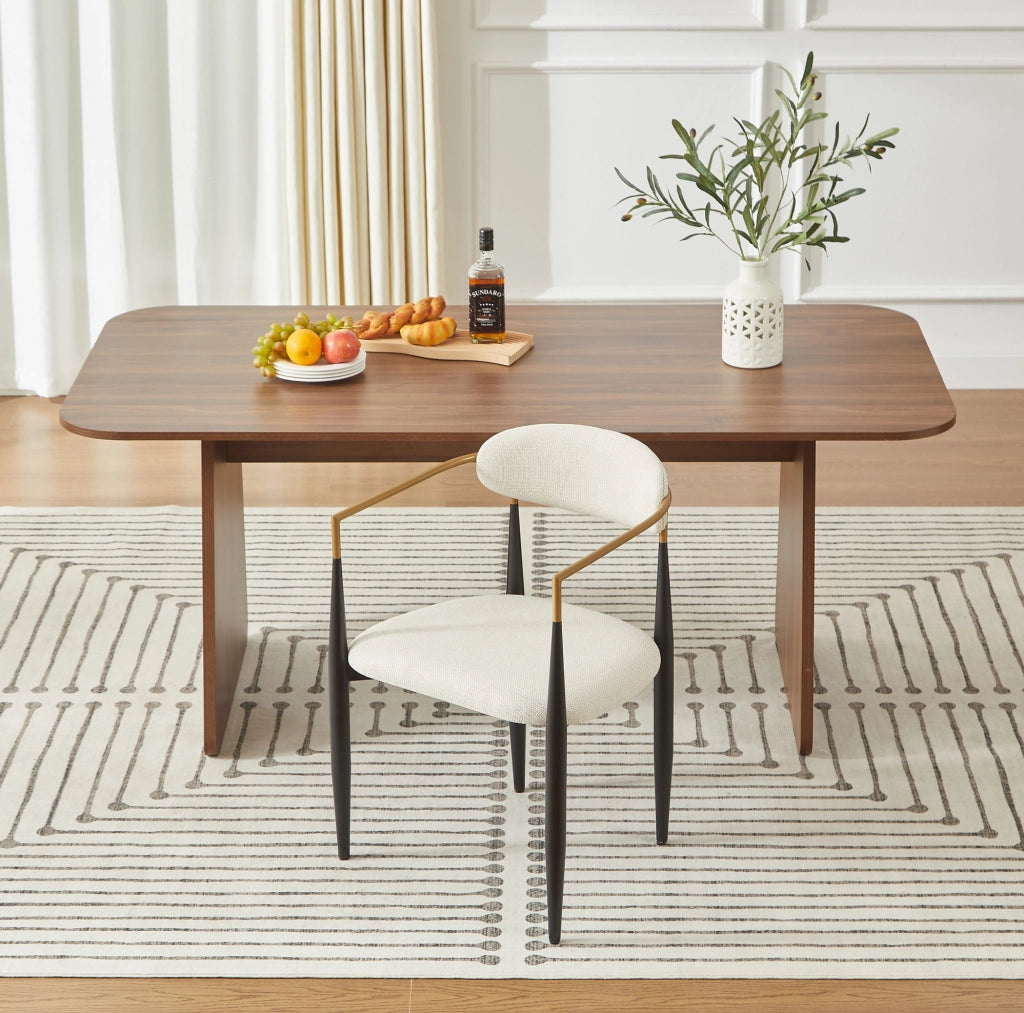 Set 2 Sedie da Pranzo con Cuscini Beige e Struttura in Metallo Nero e Oro