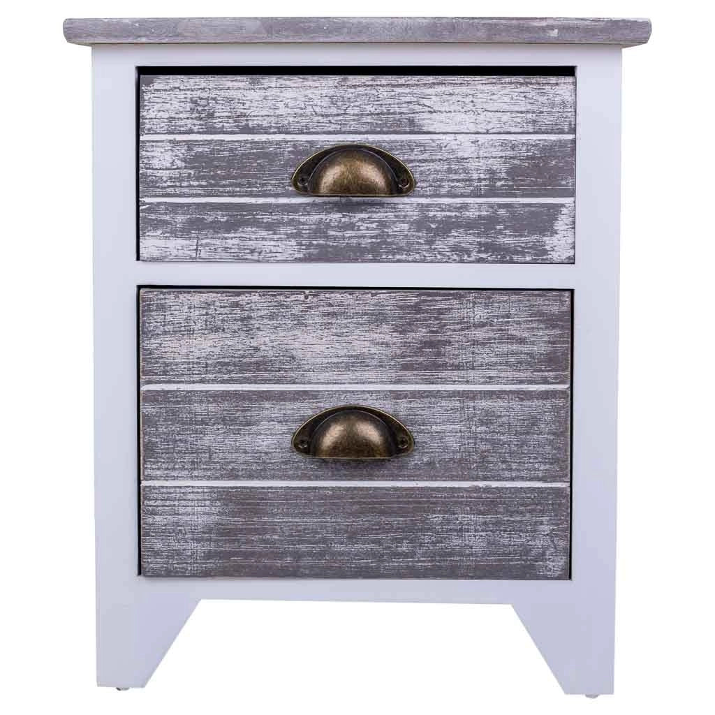 Comodino in legno bianco 38x28x45