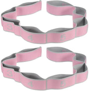 Set di cinture di resistenza - 2 pezzi - 90 cm - Nylon/latex - Cintura yoga/cintura di stretching - Resistente allo shock - Adatto per allenamento a casa - Cinture di resistenza per fitness