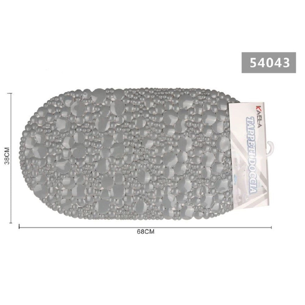Trade Shop - Tappeto Tappetino Doccia Vasca Antiscivolo Per Bagno Arredo Grigio 38x68cm 54043 -