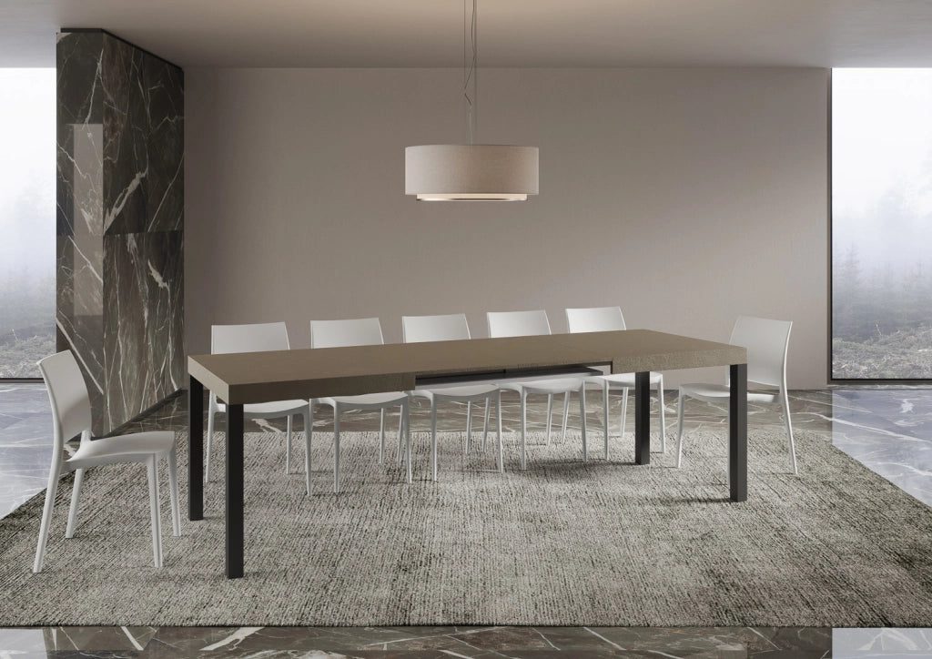 Tavolo allungabile 90x160/420 cm Every tortora gambe antracite