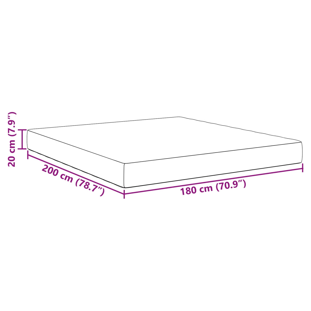 Materasso a Molle Pocket  Blu Medio 180x200x20 cm Tessuto