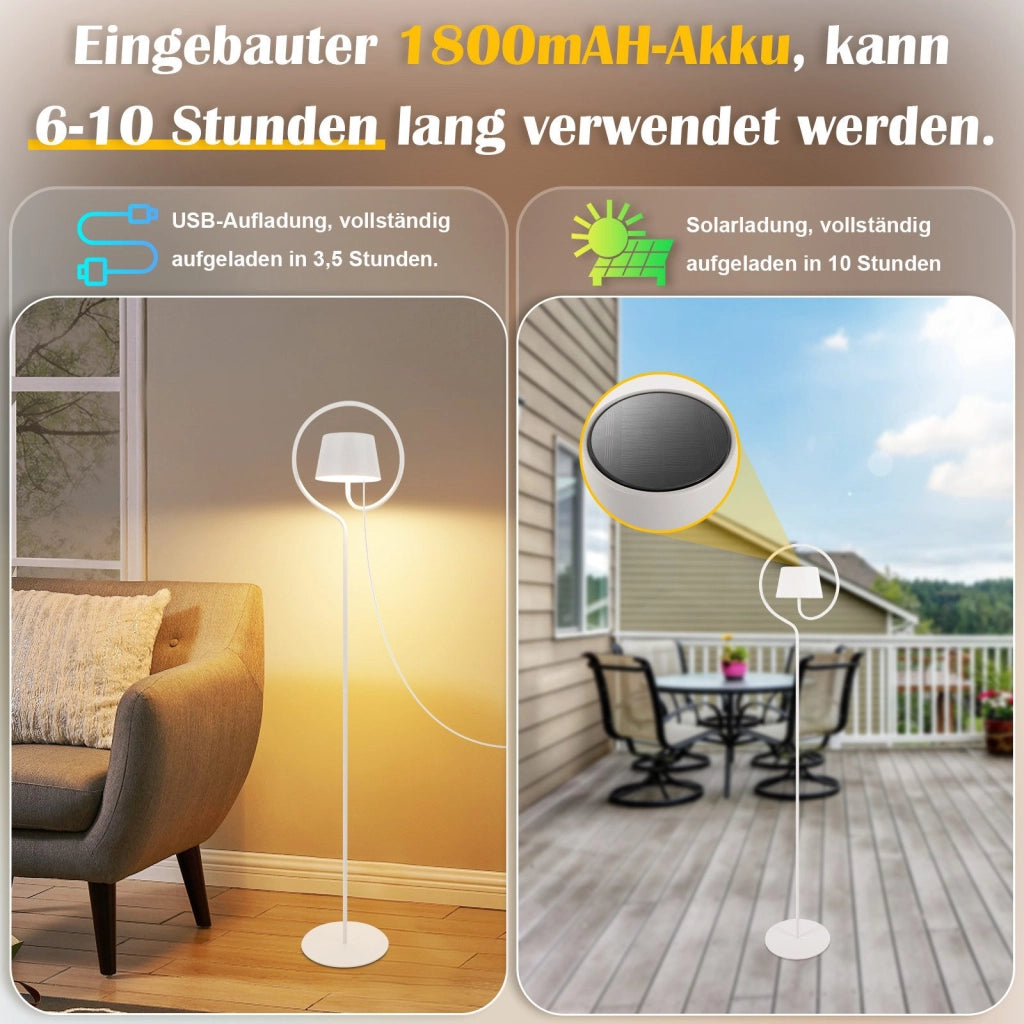 ZMH Lampada da terra LED solare da esterno senza fili dimmerabile touch 120cm per soggiorno