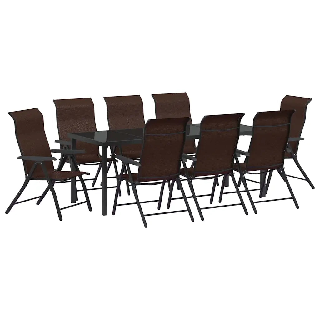 Set da Pranzo per Giardino 9 pcs Marrone 3379267