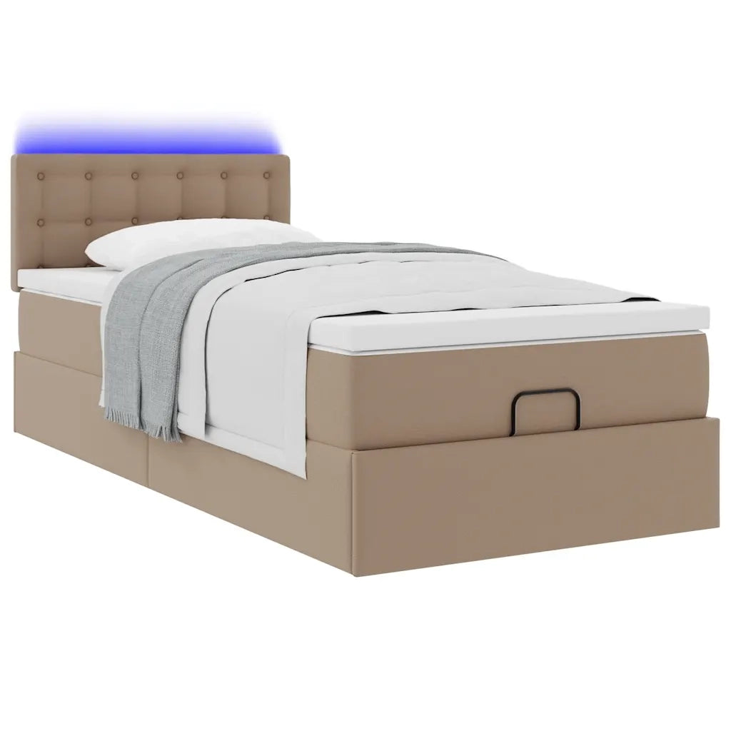 Struttura Letto Pouf con Materasso 90x190 cm Similpelle 3312131