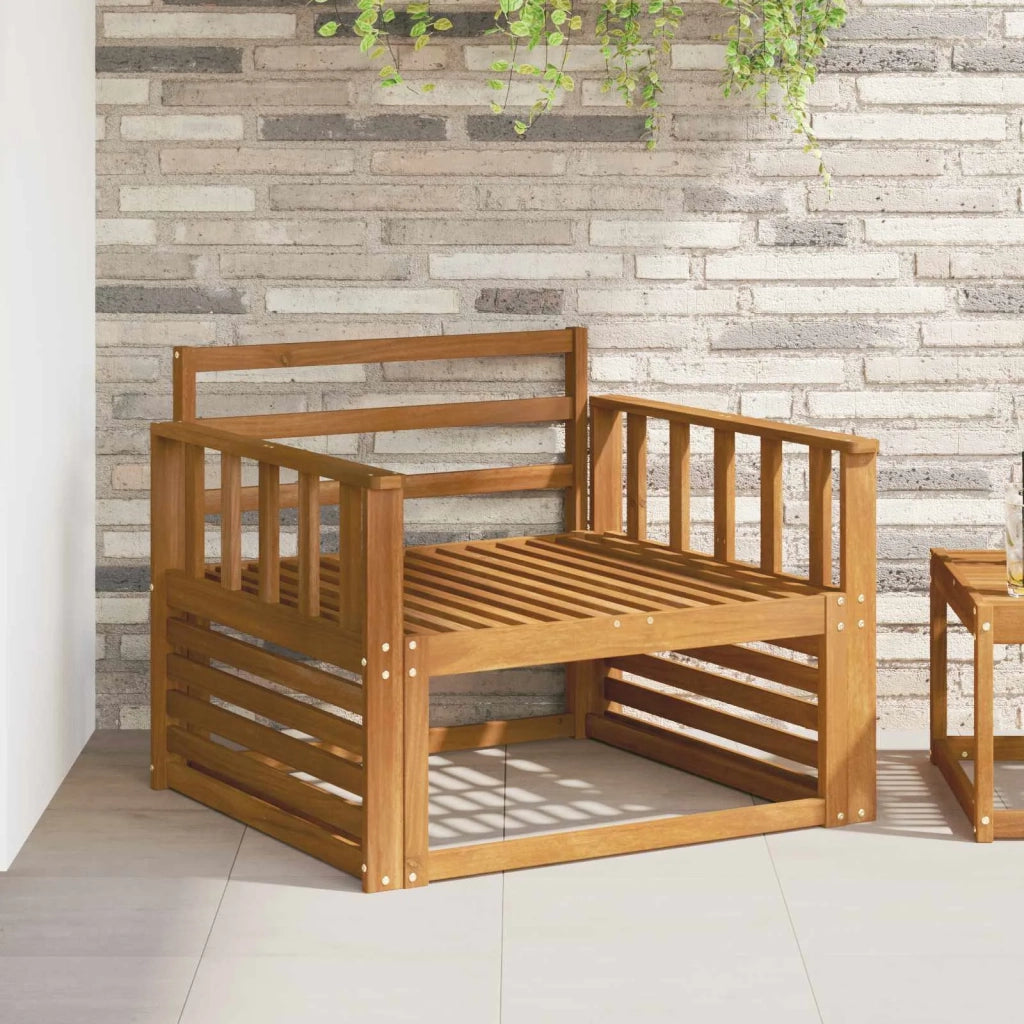 Bracciolo 2 pz Naturale 80 x 6 x 61 cm Legno di Acacia Massello 900587