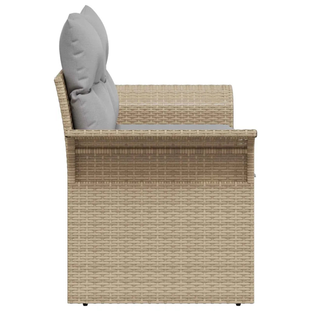 Divano da giardino con cuscino-Sofa da Giardino-Divano da esterno Beige 141 x 62 x 69cm polyrattan 843581