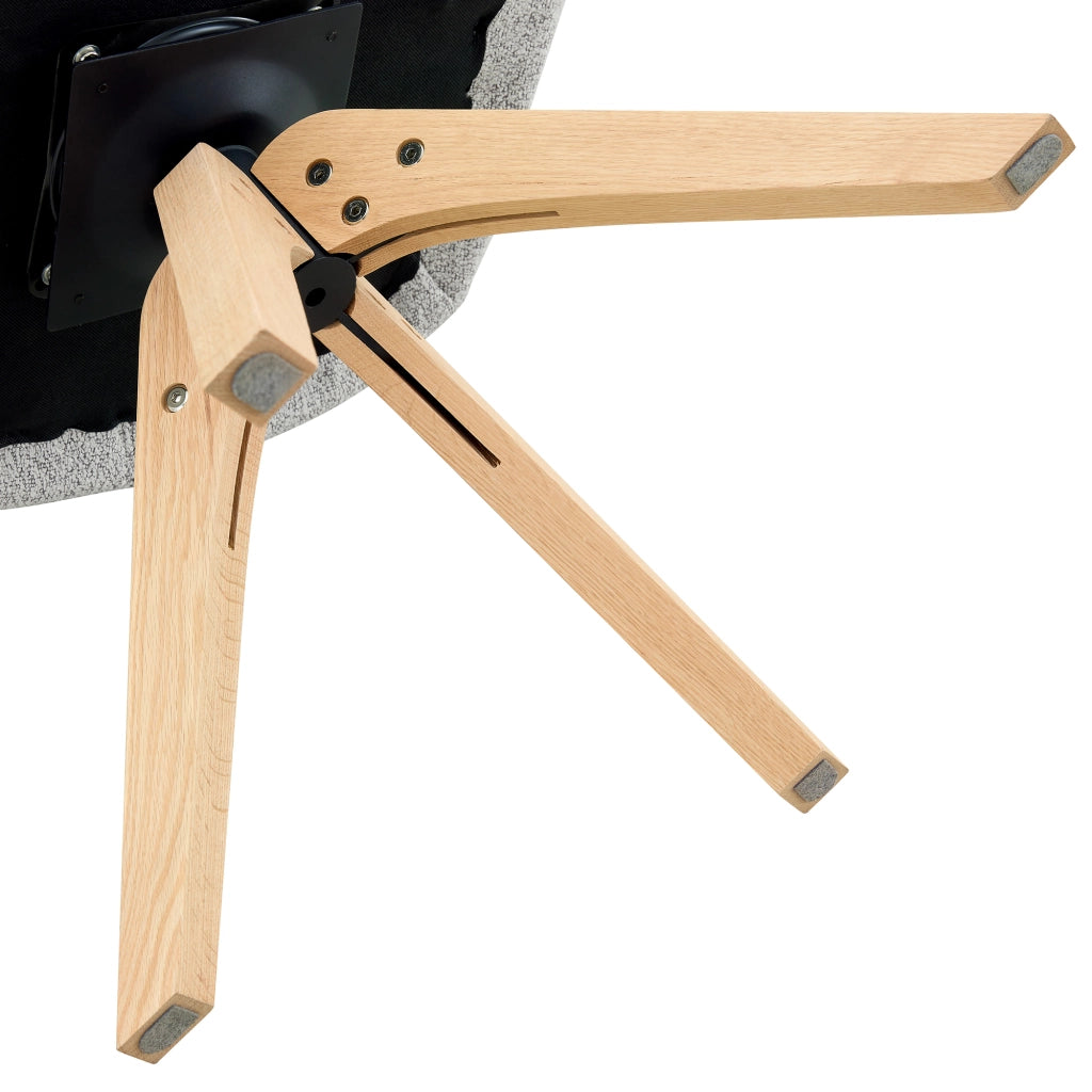 SEDIA Girevole Set da 2 pezzi 87 cm Tessuto grigio chiaro e legno massello