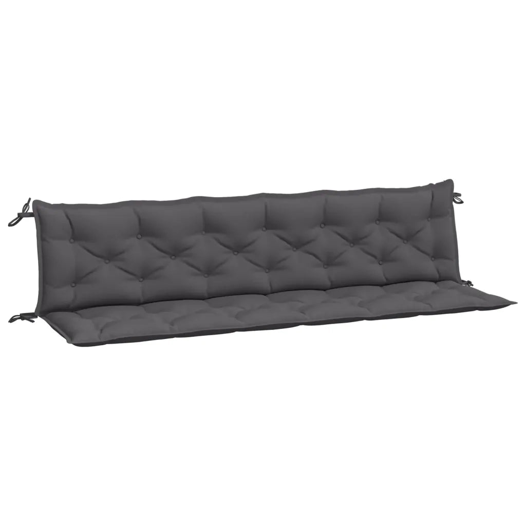 Cuscini per Panca 2 pz-Set di 2 Cuscini per panchina Antracite 200x50x7 cm in Tessuto Oxford