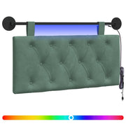 Testiera | Testata sospesa Con luce LED Verde Mare Velluto
