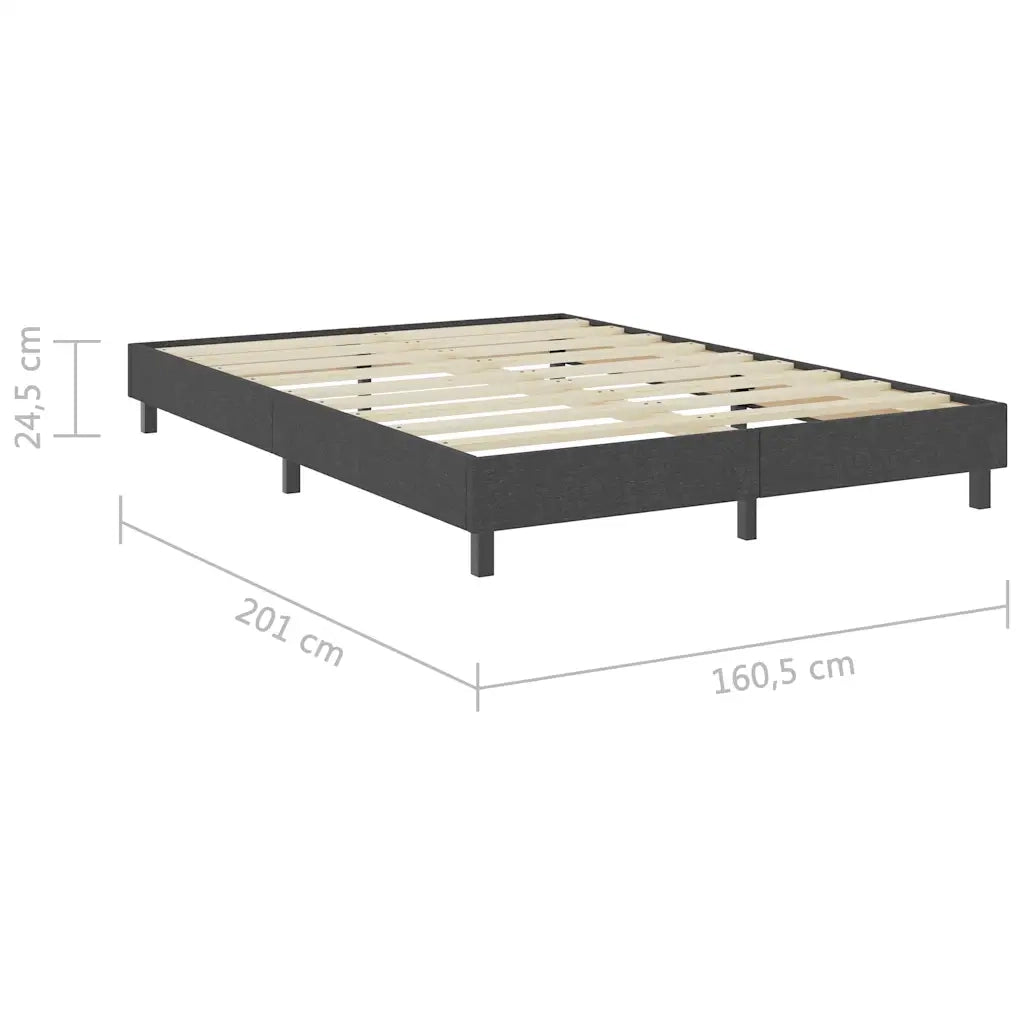 Letto a Molle Grigio in Tessuto 160x200 cm
