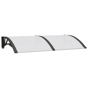 Tettoia per Porta Nero e Trasparente 150x75 cm in Policarbonato CFW5218300