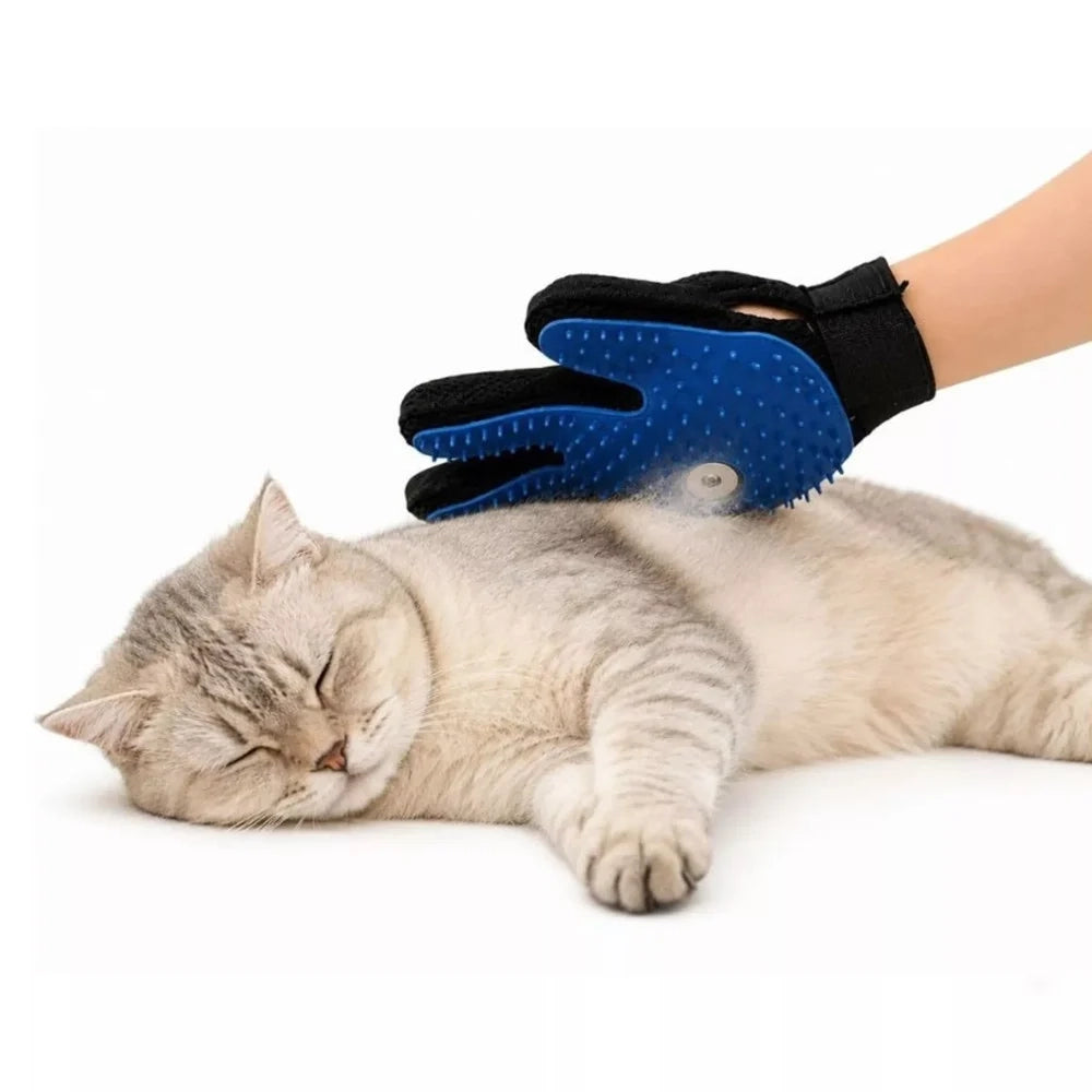 Trade Shop - Guanto Toelettatura In Silicone Per Rimozione Peli Cani Gatti Massaggio Con Funzione Spray -