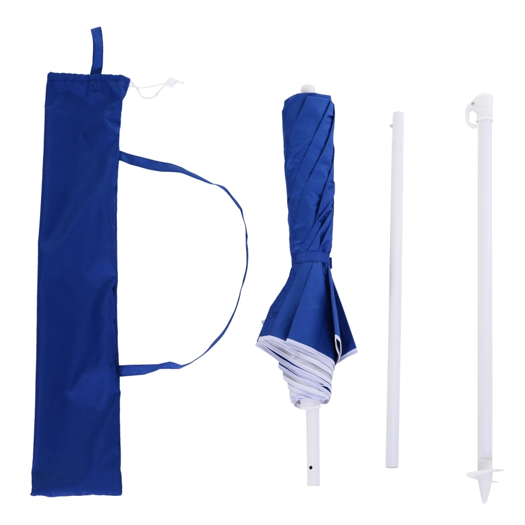 Ombrellone da giardino pieghevole ottagonale ¨C zephmum ¨C 160 cm blu tessuto anti-UV