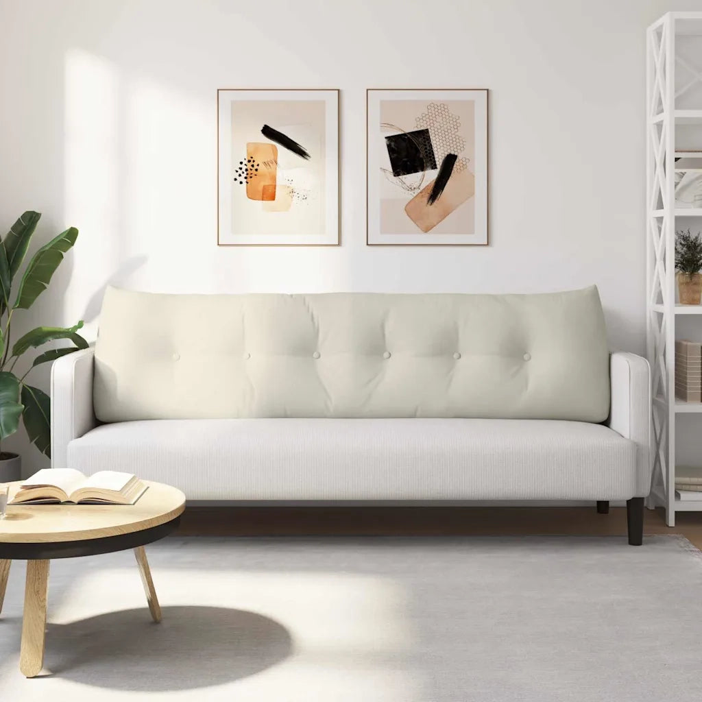 Cuscino per Schiena Crema 180 x 24 x 50 cm Velluto 42014583