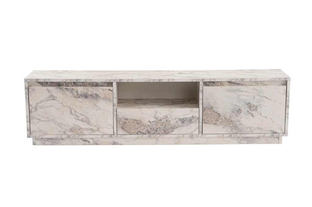 Porta TV in legno "Vanguard" 160 x 30 x 42 cm - marmo Fresia