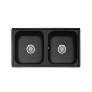 Lavello 2 vasche Granitovero862vbip nero 86x50 Samet