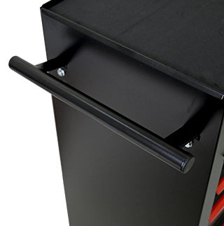 Carrello portautensili mobile in acciaio con 7 cassetti, 60x33x77,5 cm, colore nero e rosso